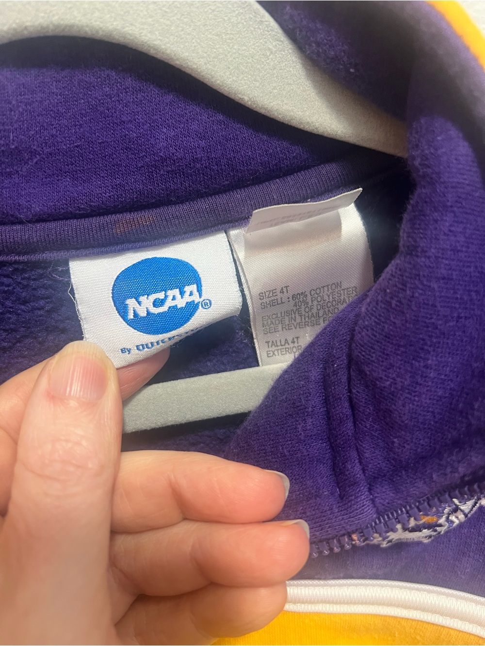 Kids Purple & Yellow Fleece Pullover LSU 4T - Picture 5 of 5